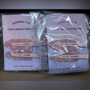 Pink Marble Crease-Free Hair Clips - Set of 2, box of 24
